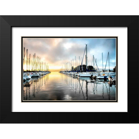 Sleeping Marina Black Modern Wood Framed Art Print with Double Matting by Head, Danny