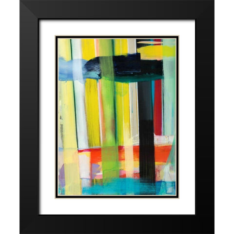 Intersecting Colors I Black Modern Wood Framed Art Print with Double Matting by Fuchs, Jodi