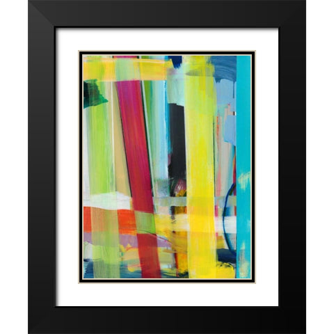 Intersecting Colors II Black Modern Wood Framed Art Print with Double Matting by Fuchs, Jodi
