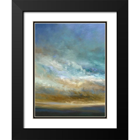 Coastal Clouds Triptych I Black Modern Wood Framed Art Print with Double Matting by Finch, Sheila