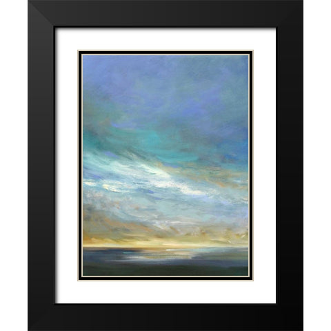 Coastal Clouds Triptych II Black Modern Wood Framed Art Print with Double Matting by Finch, Sheila