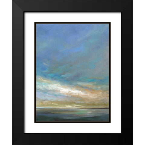 Coastal Clouds Triptych III Black Modern Wood Framed Art Print with Double Matting by Finch, Sheila