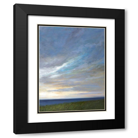 Coastal Clouds Diptych II Black Modern Wood Framed Art Print with Double Matting by Finch, Sheila