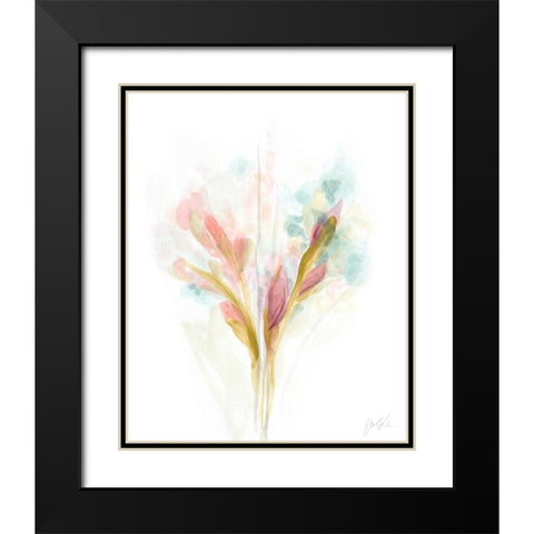 Floral Trace I Black Modern Wood Framed Art Print with Double Matting by Vess, June Erica