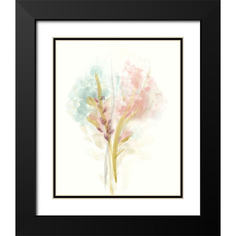 Floral Trace II Black Modern Wood Framed Art Print with Double Matting by Vess, June Erica