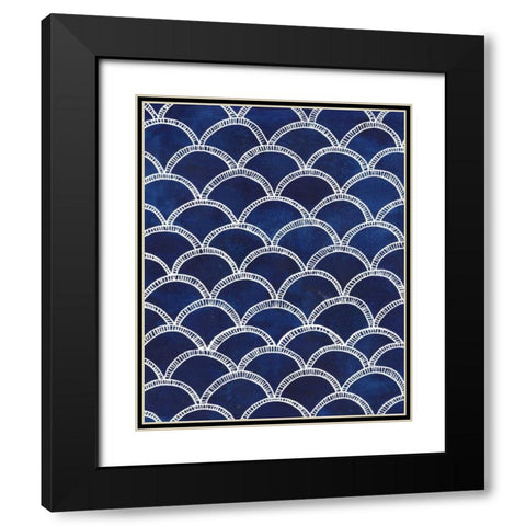 Indigo Pattern II Black Modern Wood Framed Art Print with Double Matting by Popp, Grace