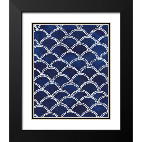 Indigo Pattern II Black Modern Wood Framed Art Print with Double Matting by Popp, Grace