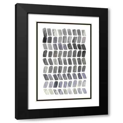 Watercolor Chevron I Black Modern Wood Framed Art Print with Double Matting by Popp, Grace