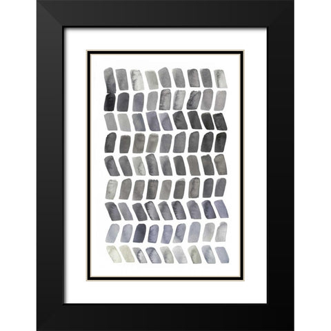 Watercolor Chevron I Black Modern Wood Framed Art Print with Double Matting by Popp, Grace