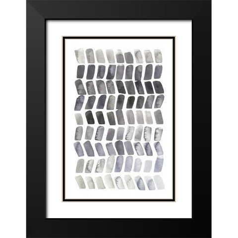 Watercolor Chevron II Black Modern Wood Framed Art Print with Double Matting by Popp, Grace