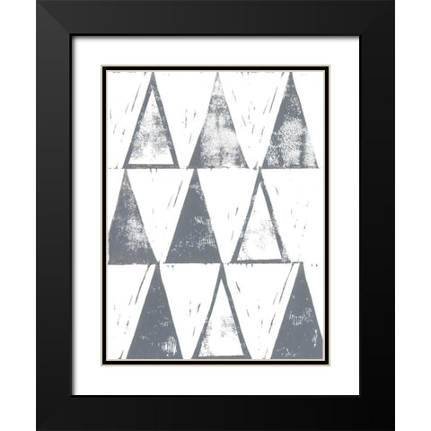 Triangle Block Print I Black Modern Wood Framed Art Print with Double Matting by Popp, Grace