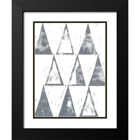 Triangle Block Print II Black Modern Wood Framed Art Print with Double Matting by Popp, Grace