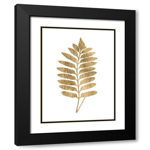 Graphic Gold Fern III Black Modern Wood Framed Art Print with Double Matting by Studio W