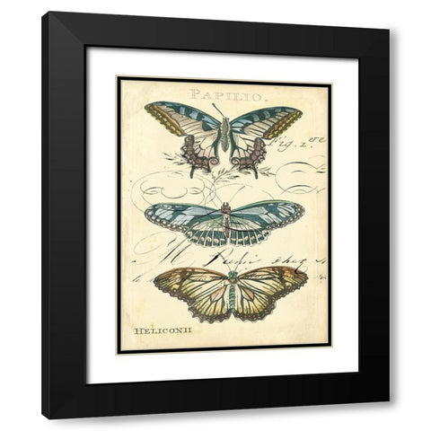 Custom Butterfly Ephemera I (GC) Black Modern Wood Framed Art Print with Double Matting by Zarris, Chariklia