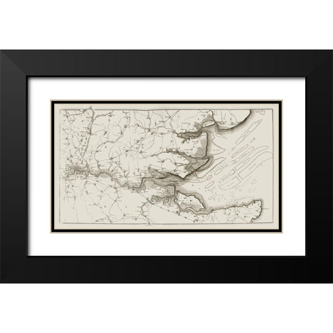 River Thames II Black Modern Wood Framed Art Print with Double Matting by Stadler, Joseph