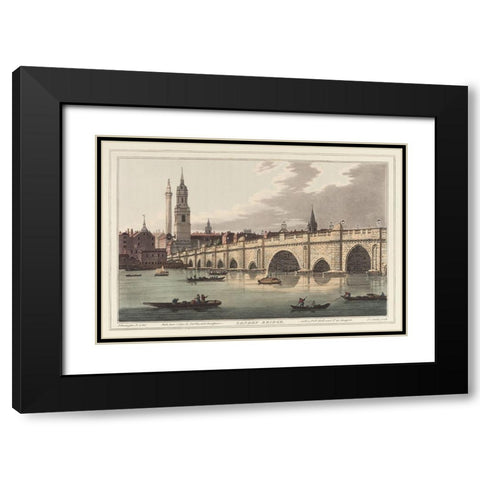 UA CH London Bridge Black Modern Wood Framed Art Print with Double Matting by Stadler, Joseph