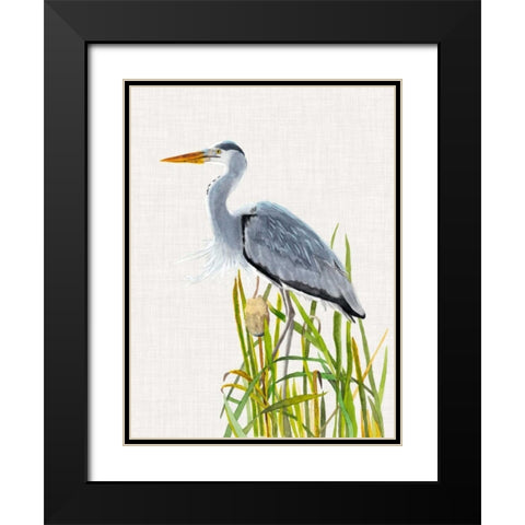 Waterbirds and Cattails II Black Modern Wood Framed Art Print with Double Matting by McCavitt, Naomi