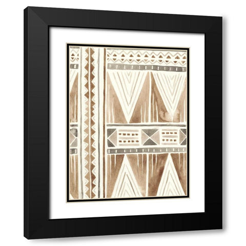 Tribal Impressions I Black Modern Wood Framed Art Print with Double Matting by Vess, June Erica