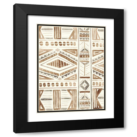 Tribal Impressions II Black Modern Wood Framed Art Print with Double Matting by Vess, June Erica