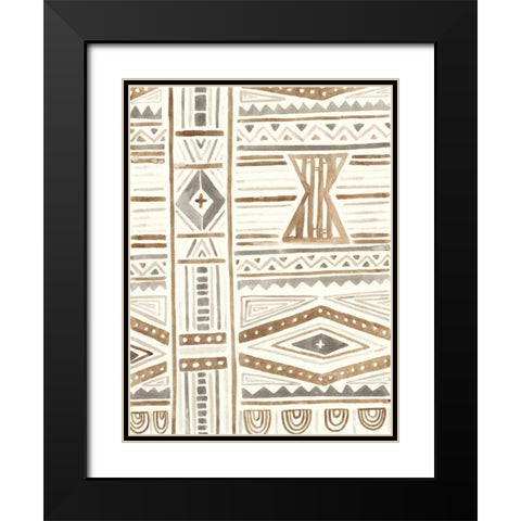 Tribal Impressions III Black Modern Wood Framed Art Print with Double Matting by Vess, June Erica