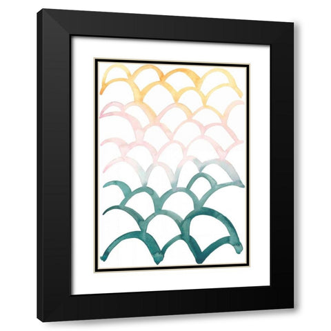 Mermaid Scales II Black Modern Wood Framed Art Print with Double Matting by Popp, Grace
