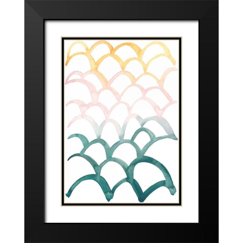 Mermaid Scales II Black Modern Wood Framed Art Print with Double Matting by Popp, Grace