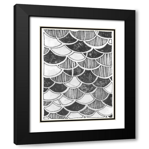 Symbol Imprint III Black Modern Wood Framed Art Print with Double Matting by Vess, June Erica