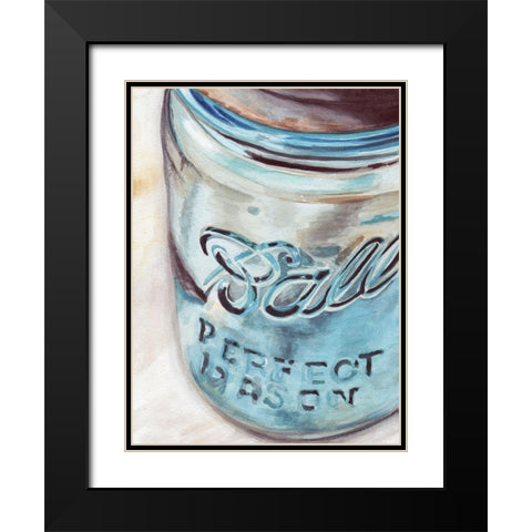 Custom Mason Jar I (ASH) Black Modern Wood Framed Art Print with Double Matting by Redstreake
