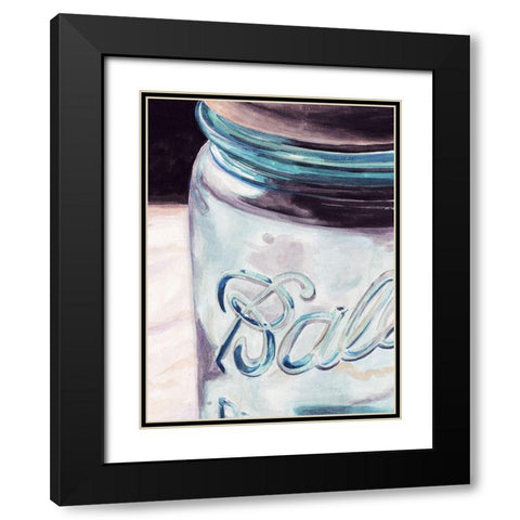 Custom Mason Jar II (ASH) Black Modern Wood Framed Art Print with Double Matting by Redstreake