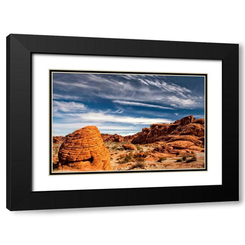 Valley of Fire Black Modern Wood Framed Art Print with Double Matting by Head, Danny