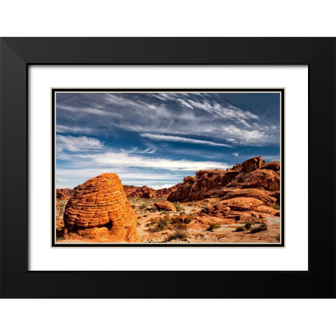Valley of Fire Black Modern Wood Framed Art Print with Double Matting by Head, Danny