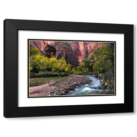 Looking Upstream I Black Modern Wood Framed Art Print with Double Matting by Head, Danny