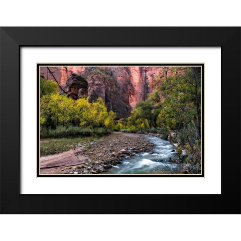 Looking Upstream I Black Modern Wood Framed Art Print with Double Matting by Head, Danny