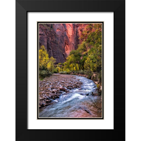 Looking Upstream II Black Modern Wood Framed Art Print with Double Matting by Head, Danny