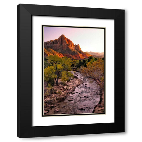 Sunset on the Watchman II Black Modern Wood Framed Art Print with Double Matting by Head, Danny