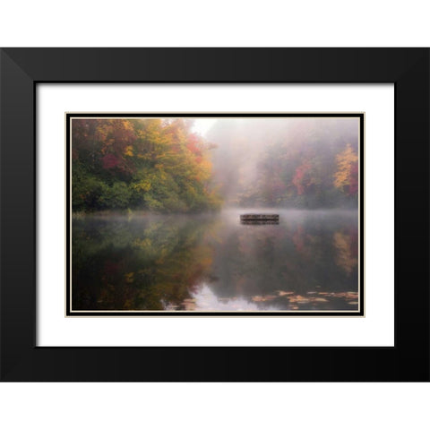 Mist on the Lake Black Modern Wood Framed Art Print with Double Matting by Head, Danny