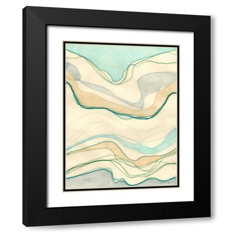 Ocean Cascade I Black Modern Wood Framed Art Print with Double Matting by Lam, Vanna