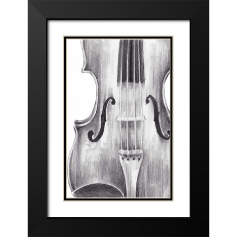 Stringed Instrument Study I Black Modern Wood Framed Art Print with Double Matting by Harper, Ethan