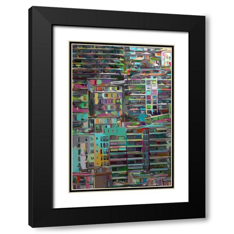 Stack II Black Modern Wood Framed Art Print with Double Matting by Burghardt, James