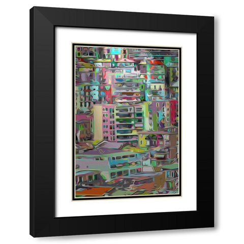 Stack III Black Modern Wood Framed Art Print with Double Matting by Burghardt, James