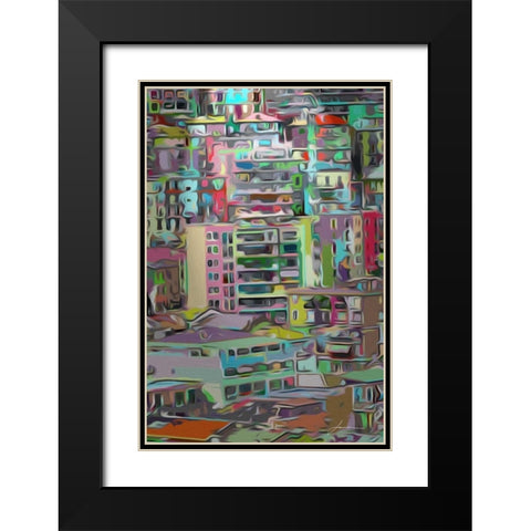 Stack III Black Modern Wood Framed Art Print with Double Matting by Burghardt, James