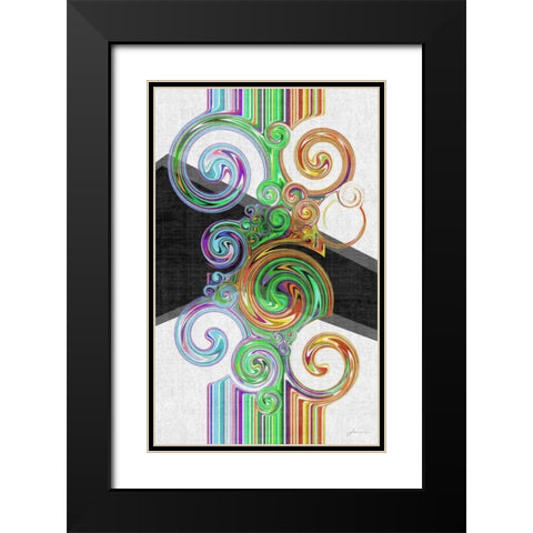 Twirl III Black Modern Wood Framed Art Print with Double Matting by Burghardt, James