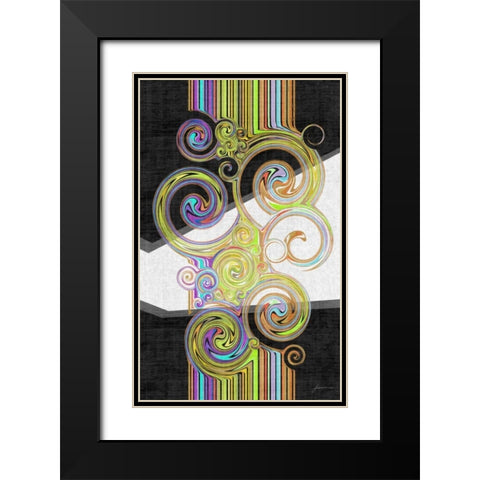 Twirl IV Black Modern Wood Framed Art Print with Double Matting by Burghardt, James