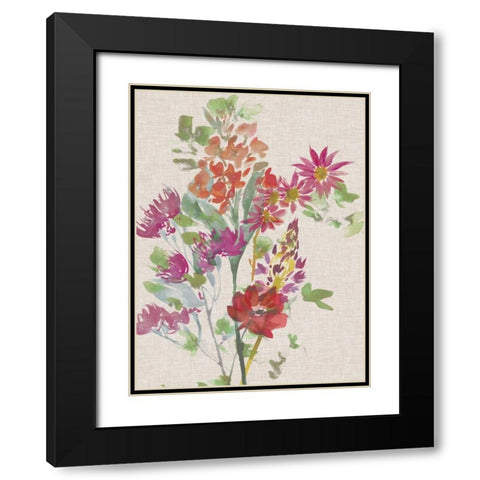 Linen Bouquet II Black Modern Wood Framed Art Print with Double Matting by Mosley, Kiana