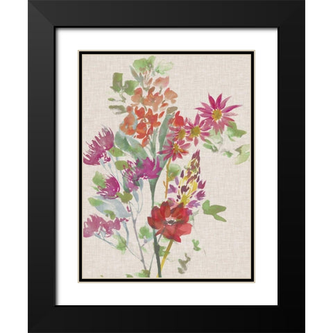 Linen Bouquet II Black Modern Wood Framed Art Print with Double Matting by Mosley, Kiana