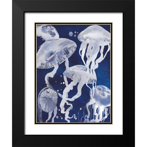 Custom Swarm II Black Modern Wood Framed Art Print with Double Matting by Popp, Grace