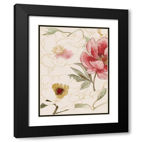 Unfinished Floral I Black Modern Wood Framed Art Print with Double Matting by Popp, Grace