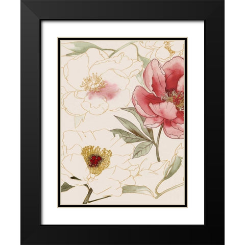 Unfinished Floral I Black Modern Wood Framed Art Print with Double Matting by Popp, Grace