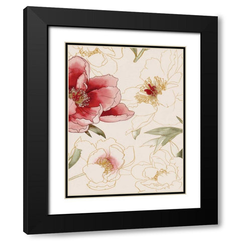 Unfinished Floral II Black Modern Wood Framed Art Print with Double Matting by Popp, Grace