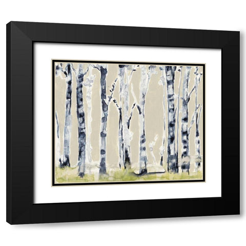 Parchment Birchline II Black Modern Wood Framed Art Print with Double Matting by Goldberger, Jennifer